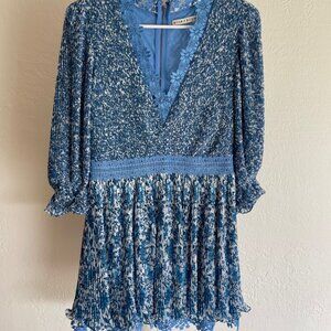 Alice and Olivia Jonna Pleated floral mini dress women's in size 6